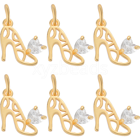 10Pcs Brass Micro Pave Cubic Zirconia Stilettos Charms ZIRC-BBC0002-79-1