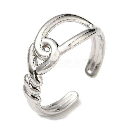 Non-Tarnish 304 Stainless Steel Cuff Ring for Women RJEW-F151-01P-1