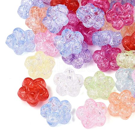 Transparent Crackle Acrylic Beads OACR-Q203-03-1