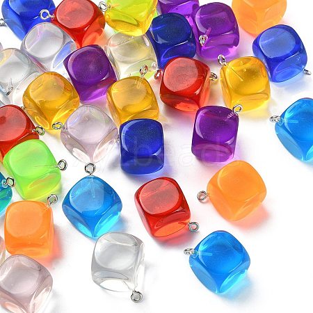 36Pcs 9 Colors Transparent Resin Pendants RESI-CJ0002-75-1