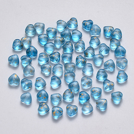 Transparent Spray Painted Glass Beads GLAA-R211-02-E02-1