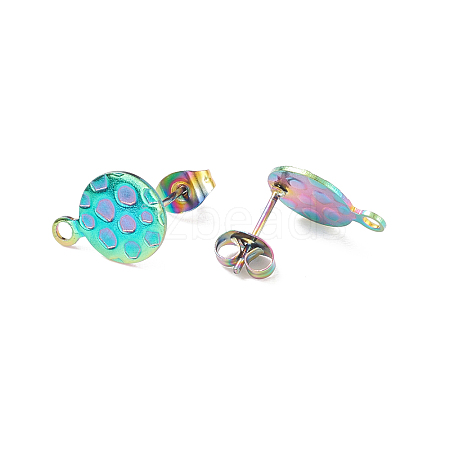 Ion Plating(IP) 304 Stainless Steel Stud Earring Findings STAS-O119-18A-M-1