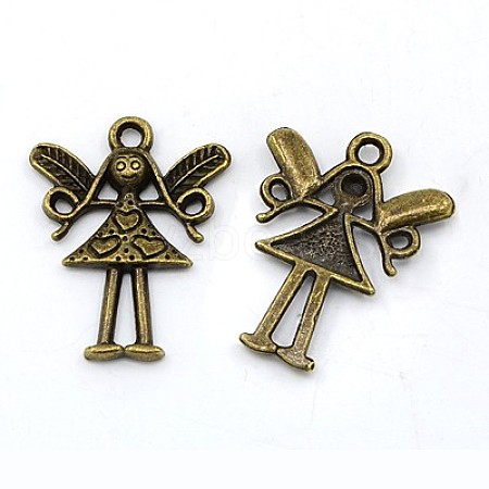 Tibetan Style Alloy Fairy Large Pendants TIBEP-S611-AB-LF-1