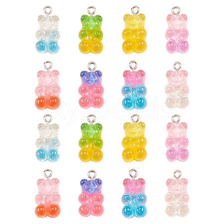 160Pcs 8 Colors Transparent Resin Pendants RESI-CJ0001-200-1