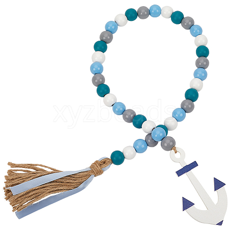 Ocean Theme Wood Beads Pendant Decorations DIY-WH0888-777F-09-1