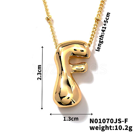 Simple and Stylish Brass Letter Pendant Satellite Chain Necklaces for Women Men GF2554-6-1