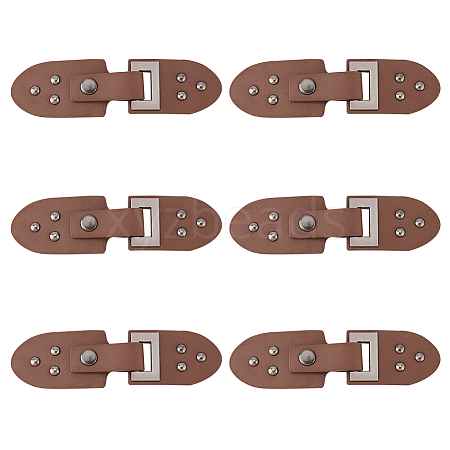 Fingerinspire 6 Sets PU Imitation Leather Sew on Toggle Buckles FIND-FG0001-84-1