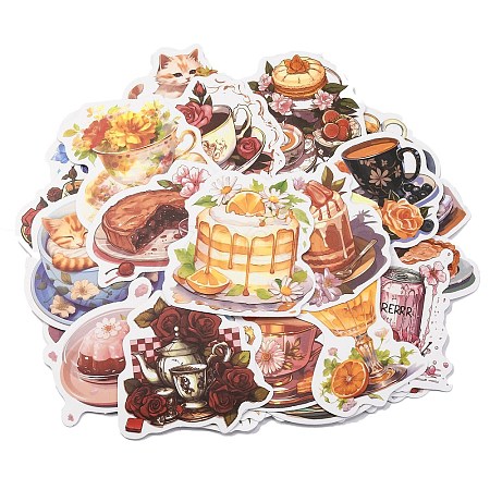 Afternoon Tea 50Pcs Paper Scrapbook Stickers DIY-I114-03-1