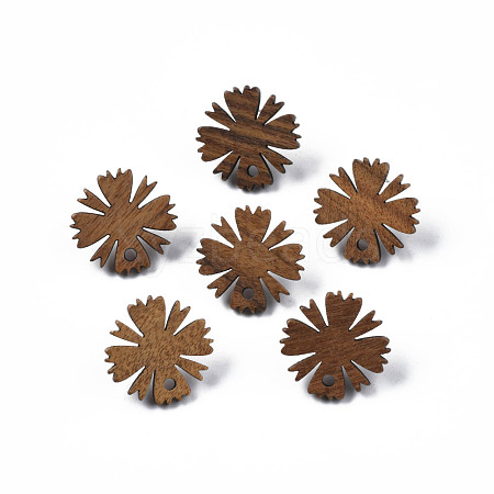 Walnut Wood Stud Earring Findings MAK-N032-036-1