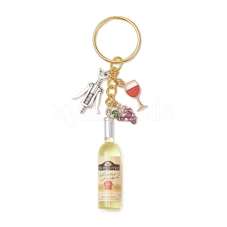 Resin & Glass & Alloy Keychain KEYC-JKC01158-01-1