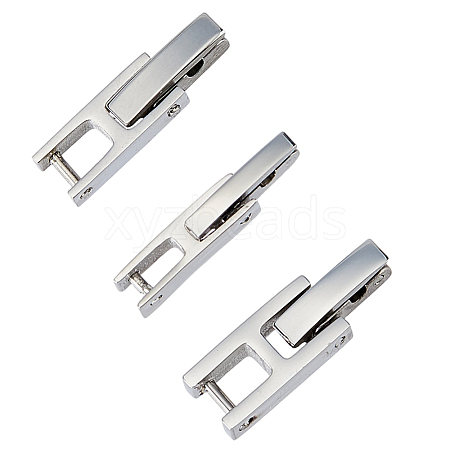 3Pcs 3 Styles 304 Stainless Steel Watch Band Clasps STAS-HS0001-91P-1