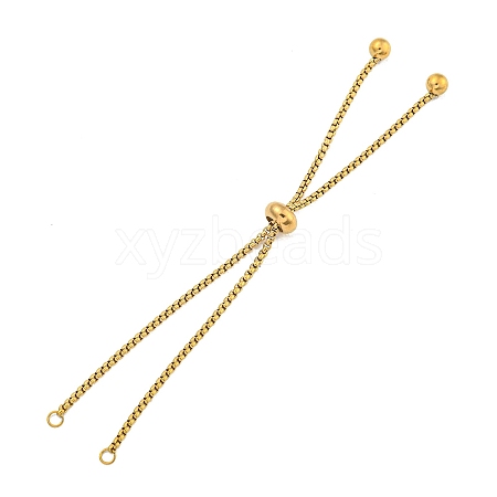 Adjustable 304 Stainless Steel Box Chain Slider Bracelet Making MAK-L038-001G-05-1