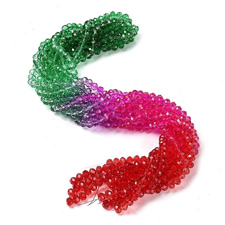 Transparent Painted Glass Beads Strands X1-DGLA-A034-T6mm-A24-1