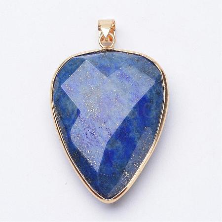 Faceted Natural Lapis Lazuli Pendants G-F340-02A-1