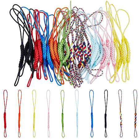 40Pcs 10 Colors Rayon Mobile Straps AJEW-GF0013-05-1