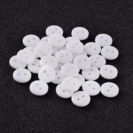 2-Hole Flat Round Resin Sewing Buttons for Costume Design BUTT-E119-28L-19-1