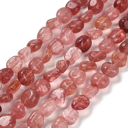 Natural Strawberry Quartz Beads Strands G-P497-01E-06-1