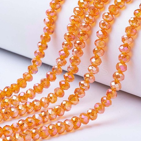 Electroplate Glass Beads Strands EGLA-A034-T4mm-B16-1