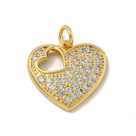 Brass Micro Pave Cubic Zirconia Pendants KK-N254-136A-G-1