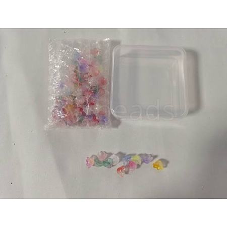 100Pcs Transparent Spray Painted Glass Beads GLAA-CJ0001-62-1