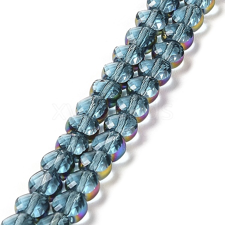 Electroplate Transparent Glass Beads Strands EGLA-Z001-02E-1