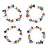 Natural & Synthetic Mixed Gemstone Chips & Shell Beaded Stretch Bracelet BJEW-JB09897-1