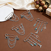 6Pcs 3 Stylesc Alloy Safety Pins JEWB-HY0001-66B-4