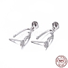 Anti-Tarnish Rhodium Plated 925 Sterling Silver Pendant Bails X-STER-L058-004P-3