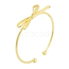 Brass Bowknot Cuff Bangles for Women BJEW-Z072-03G-03-1