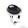 Glass Oval Mood Ring RJEW-C031-03P-2