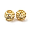 Hollow Brass Micro Pave Clear Cubic Zirconia European Style Beads KK-E068-VB486-2