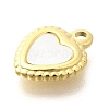 Ion Plating(IP) 304 Stainless Steel Pave Shell Heart Charms STAS-K263-72G-2