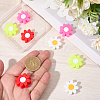 8Pcs 4 Colors Flower Silicone Tennis Racquet Dampener AJEW-CN0005-02-3