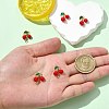 5Pcs Brass FireBrick Enamel Connector Charms KK-CJ0003-26A-4