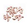 Rose Gold Plated Alloy Letter Pendants X-PALLOY-J718-01RG-N-2