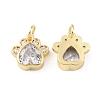 Rack Plating Brass Micro Pave Cubic Zirconia Charms KK-C021-07G-1