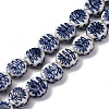 Handmade Blue and White Porcelain Beads Strands PORC-I027-15A-1