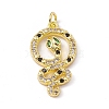 Brass Micro Pave Cubic Zirconia Pendants KK-P224-07G-1