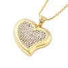 Brass Micro Pave Clear Cubic Zirconia Pendant Necklaces for Women NJEW-M009-04G-D-1