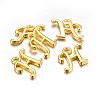 Golden Plated Alloy Letter Pendants X-PALLOY-J718-01G-H-2