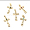 Rack Plating Brass Micro Pave Cubic Zirconia Pendants KK-K165-07G-1