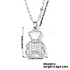 Brass Full Crystal Rhinestone Cute Delicate Bear Pendant Dapped Chain Necklaces for Women SV1086-1-2