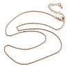 Brass Rolo Chains Necklaces for Women NJEW-D302-45RG-4