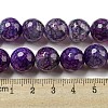 Faceted Natural Dragon Veins Agate Beads Strands G-F447-12mm-P09-5