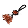 Flower Natural Agate Braided Thread Pendant Decorations HJEW-K046-04F-3