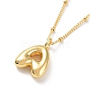 Initial Letter Brass Pendant Necklaces NJEW-A015-21G-2