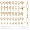 BENECREAT 40Pcs 5 Styles Teardrop & Shell & Heart & Flat Round Alloy Stud Earrings Findings FIND-BC0004-92-1