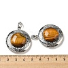 Natural Tiger Eye Locket Pendants G-C104-03B-P-3