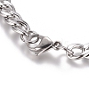 Unisex 304 Stainless Steel Curb Chain/Twisted Chain Bracelets X-STAS-D0002-40P-2