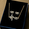 304 Stainless Steel Pendant Necklaces & Stud Earrings Sets WG82A44-30-1